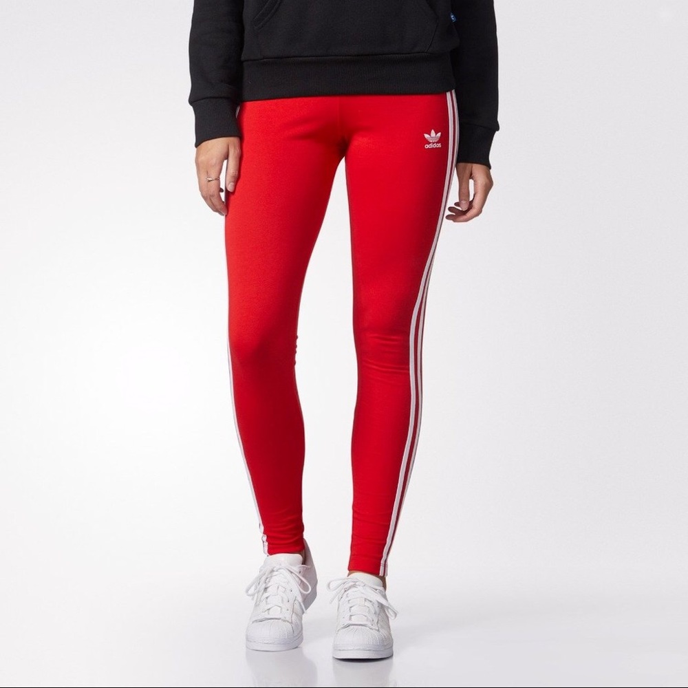Red Adidas leggings